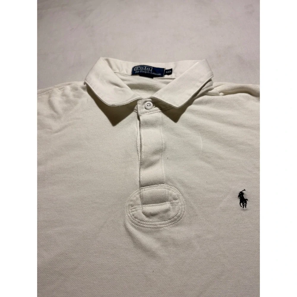 Polo Ralph Lauren Mens XXL White Pique Short Sleeve Pony Logo Polo Shirt